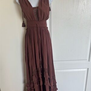 Free People Chocolate Brown Maxi Dress